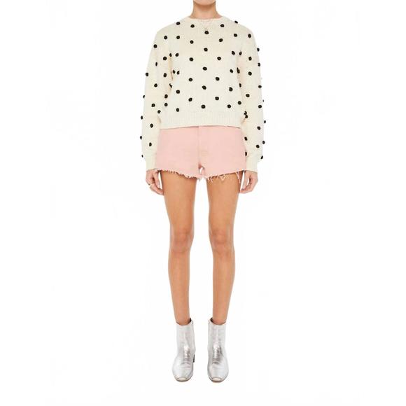 NEW MOTHER pompom crewneck sweater in dot your eyes - Picture 5 of 5